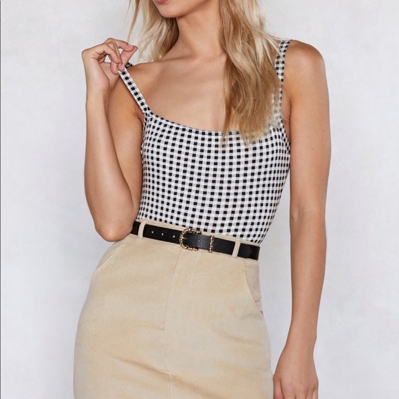 Nasty Gal Tops - Nasty Gal Tick All The Right Boxes Gingham Bodysuit